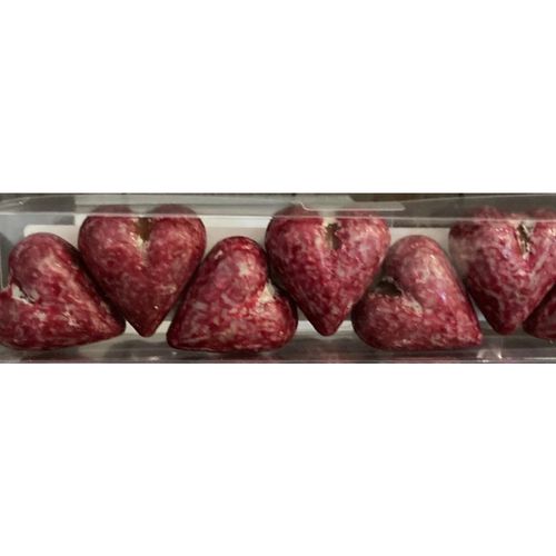 Photo de: Chocolat réglette 7 coeurs rouges dragéifiés 80gr